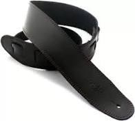 DSL GLG25-1 2.5 Leather Three Ply Black Guitar Strap