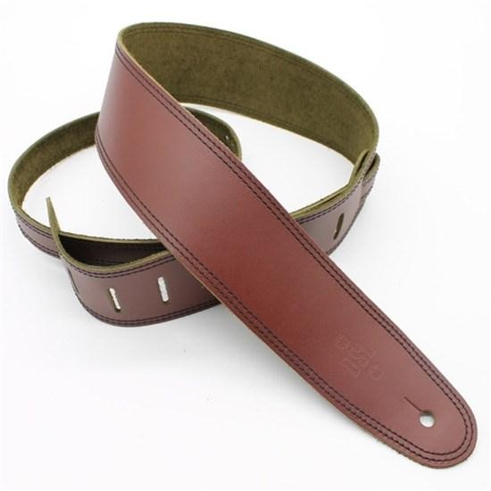 DSL SGE Classic Guitar Strap (Maroon, Black Stitching, 2.5