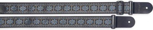 Stagg Woven Nylon Guitar Strap, Cross Pattern - Blue