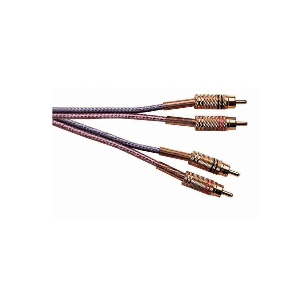 Premium 2x Gold Plated Phono Plugs to 2x Gold Plated Phono Plugs Screened Lead With Braided Cable - Lead Length (m) 1.8