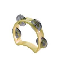 Stagg TAB-MINI/YW Mini Plastic Tambourine with 4 Jingles - Yellow