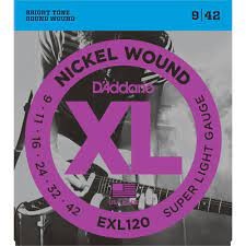 DAddario EXL120 Nickel Wound Electric Guitar Strings, Super Light, 9-42