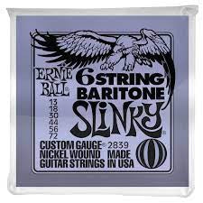 Ernie Ball 2839 Baritone Guitar Nickel Wound Set, .013 -.072