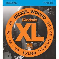 DAddario EXL160 Nickel Wound Bass Guitar Strings, Medium, 50-105, Long Scale