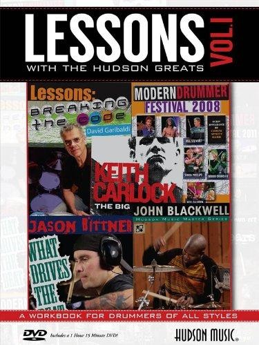 Lessons With The Hudson Greats - Volume 1. Sheet Music, DVD (Region 0) for Drums