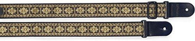 Stagg 20967 82 - 141 cm Woven Nylon Cross Decorated Guitar Strap - Yellow