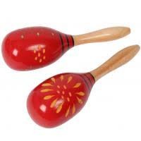 Stagg MRW-16 Pair of wooden Oval Maracas - Red