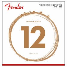 Fender 12 Acoustic Guitar Strings - Phosphor Bronze Wound - .012 - .053