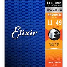Elixir Nanoweb 11|49 Medium Gauge Electric Guitar Strings - Nickel Plated Steel