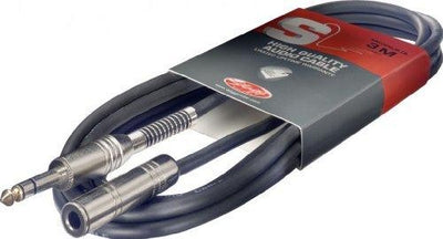 Stagg 10 ft. Deluxe Audio Cable - Male Stereo Phone Plug / Female Stereo Phone Plug