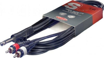Stagg 10ft. Y Cable - Phone Plug / 2 x Male RCA
