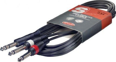 Stagg 10ft. Y Cable - Stereo Phone Plug / 2 x Phone Plug