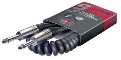 Stagg 20ft. S-Series, phone-plug/phone-plug, standard Instrument coiled cable