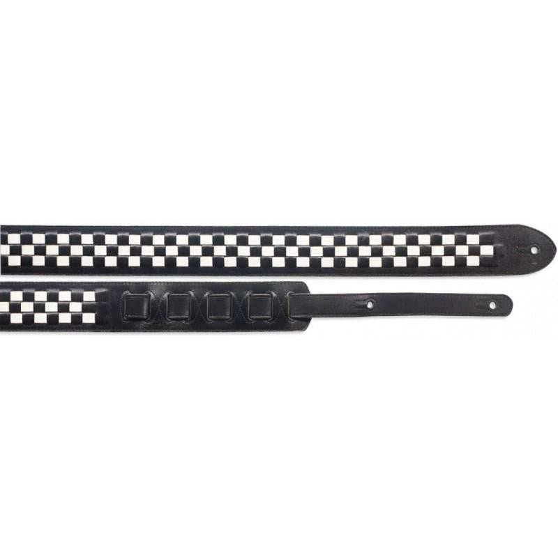 Stagg black white checker guitar strap