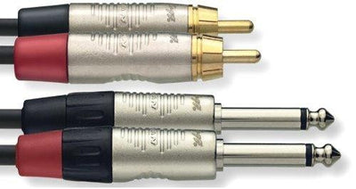 Stagg 10ft. N Series Twin Cable - Phone Plug / RCA Male