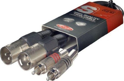 Stagg 2ft. Twin cable - m. XLR/m. RCA