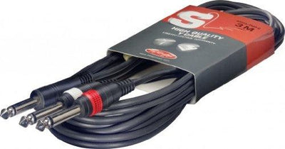 Stagg 10ft. Y Cable - Phone Plug / 2 x Phone Plug
