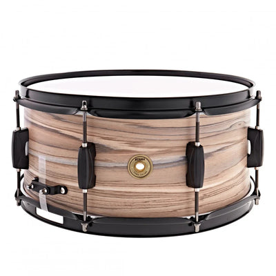 Tama 14" x 6.5" Woodworks Snare Drum - Natural Zebrawood Wrap WP1465BK