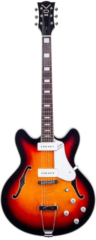 Vox Bobcat V90 Sunburst Hollow Body Electric Guitar